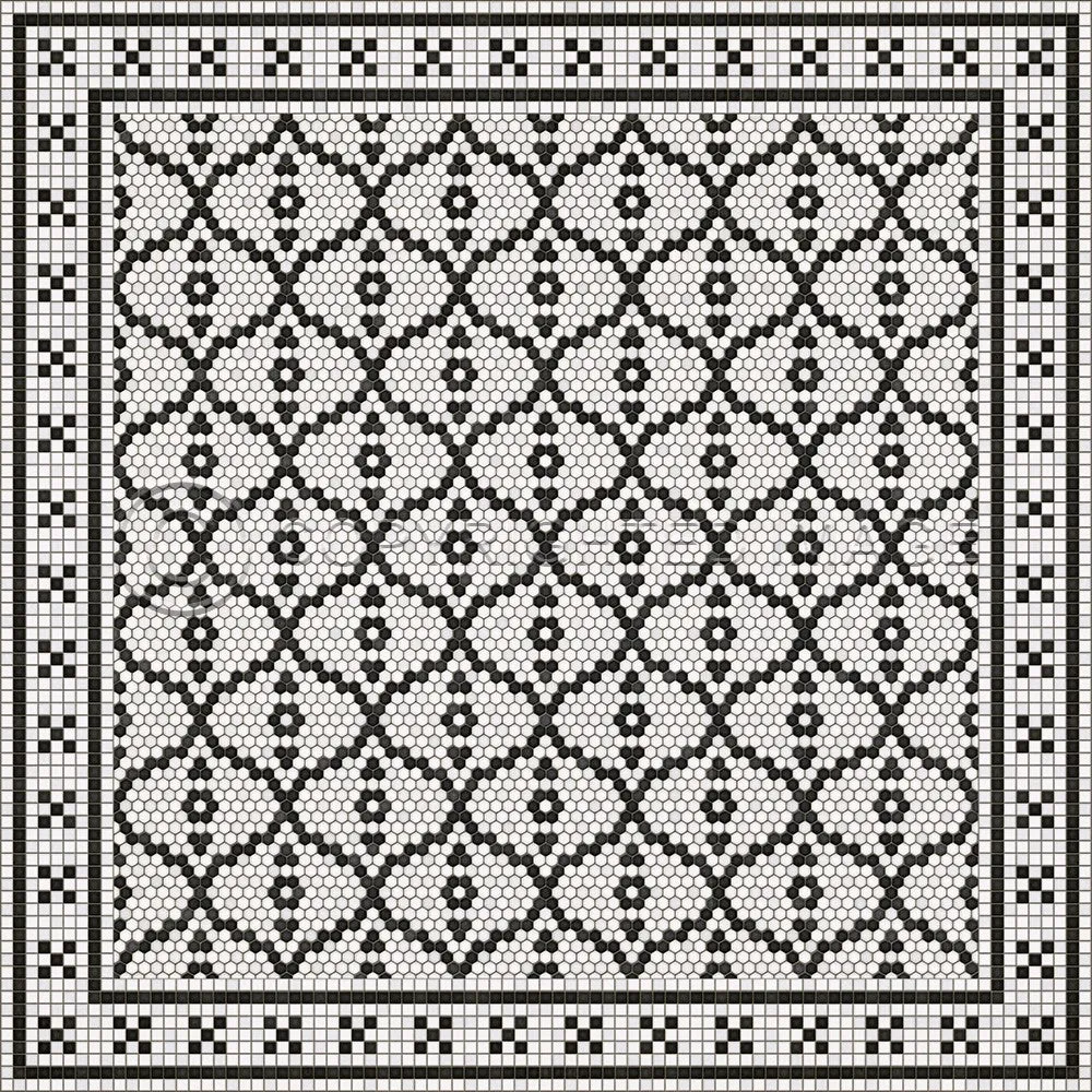 Mosaic F "Queensboro Plaza" Vinyl Floorcloth - Spicher & Co.