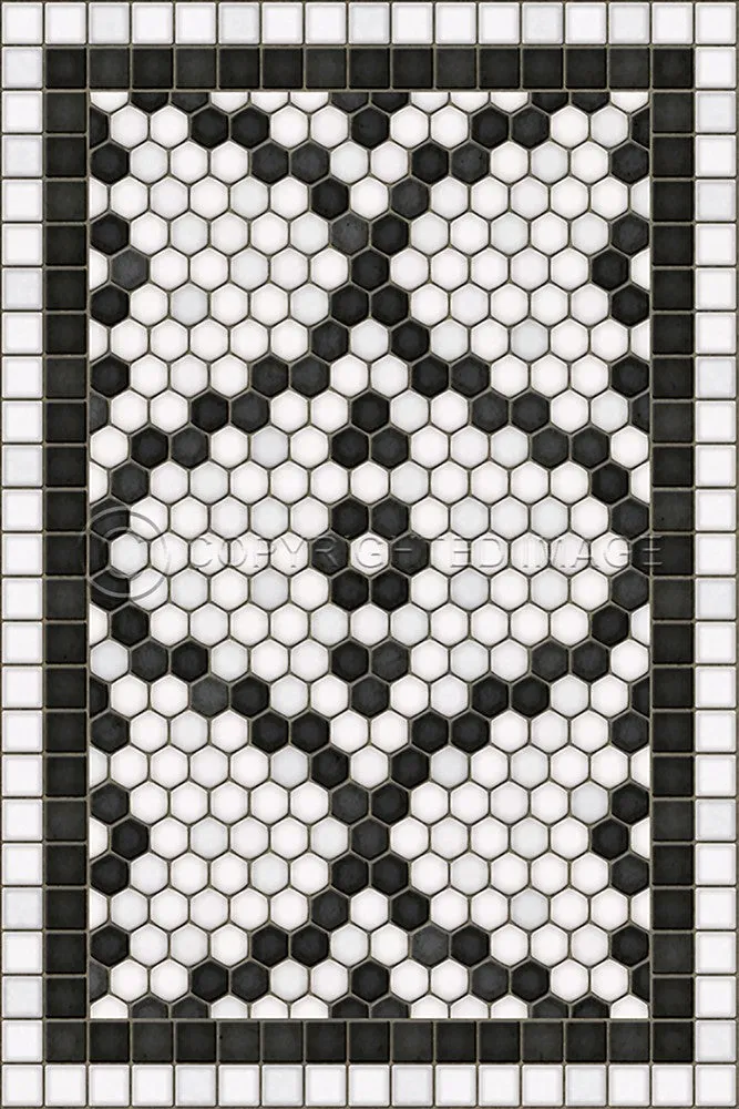 Mosaic F "Queensboro Plaza" Vinyl Floorcloth - Spicher & Co.