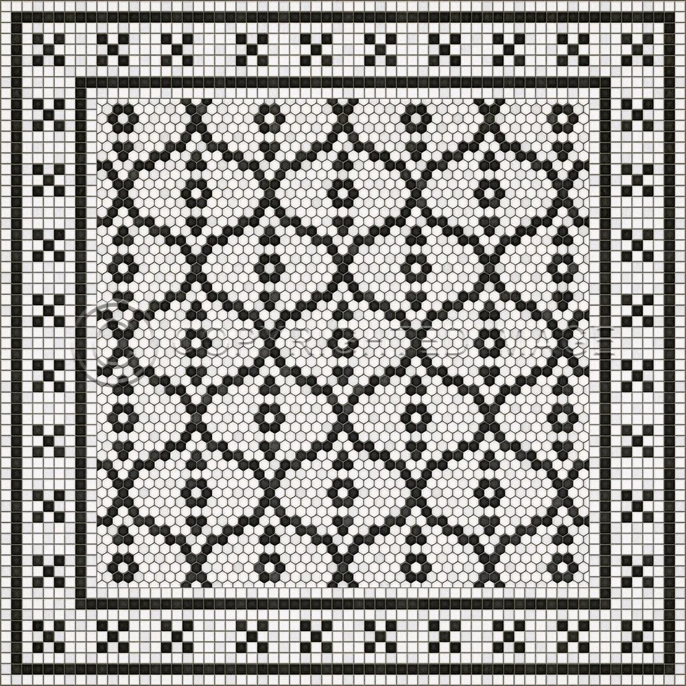 Mosaic F "Queensboro Plaza" Vinyl Floorcloth - Spicher & Co.
