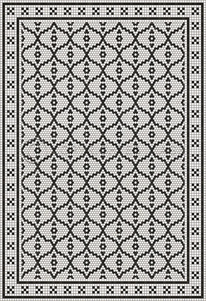 Mosaic F "Queensboro Plaza" Vinyl Floorcloth - Spicher & Co.