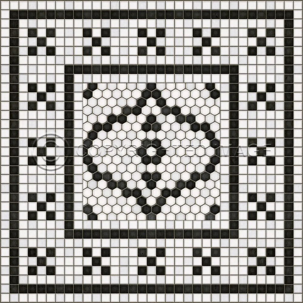 Mosaic F "Queensboro Plaza" Vinyl Floorcloth - Spicher & Co.