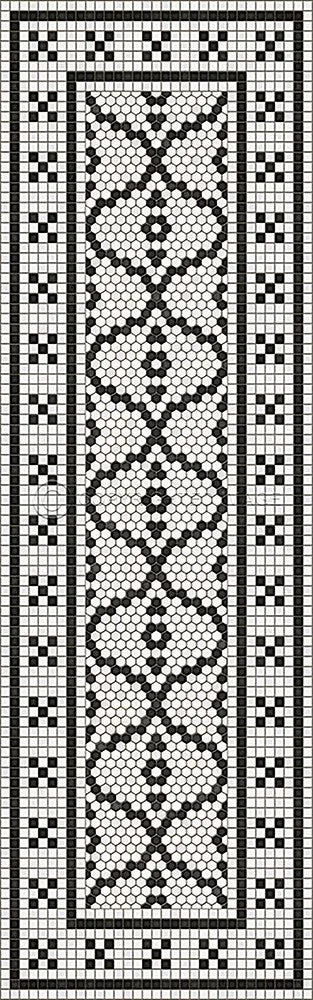Mosaic F "Queensboro Plaza" Vinyl Floorcloth - Spicher & Co.