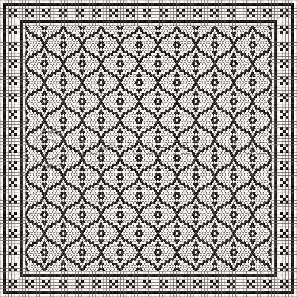 Mosaic F "Queensboro Plaza" Vinyl Floorcloth - Spicher & Co.