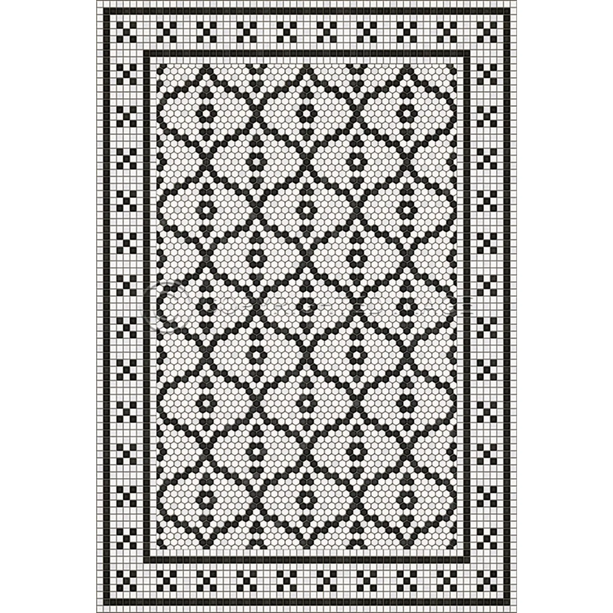 Mosaic F "Queensboro Plaza" Vinyl Floorcloth - Spicher & Co.