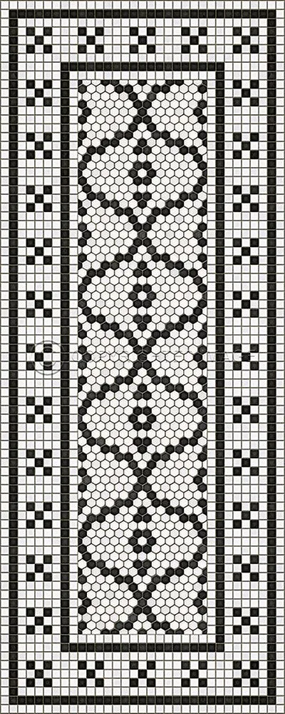 Mosaic F "Queensboro Plaza" Vinyl Floorcloth - Spicher & Co.