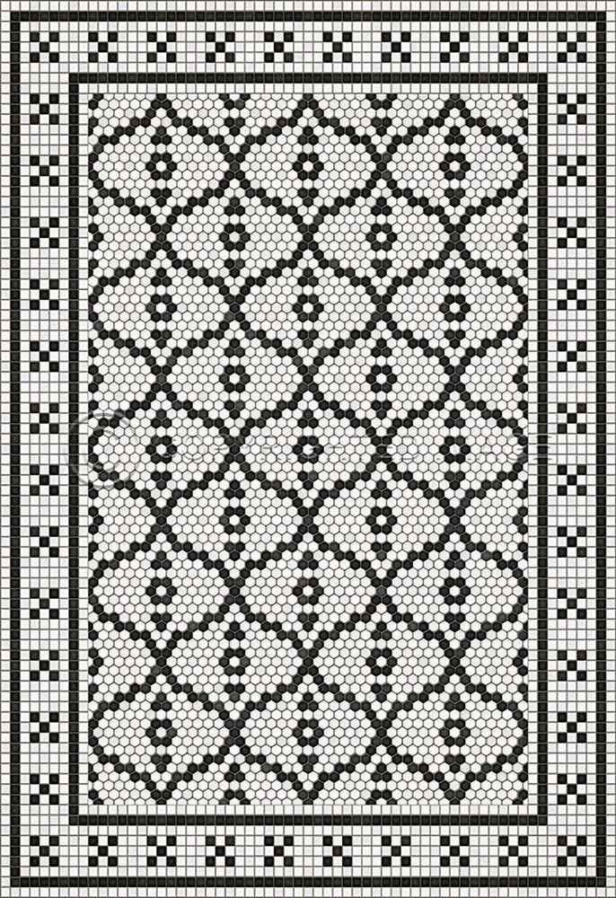 Mosaic F "Queensboro Plaza" Vinyl Floorcloth - Spicher & Co.