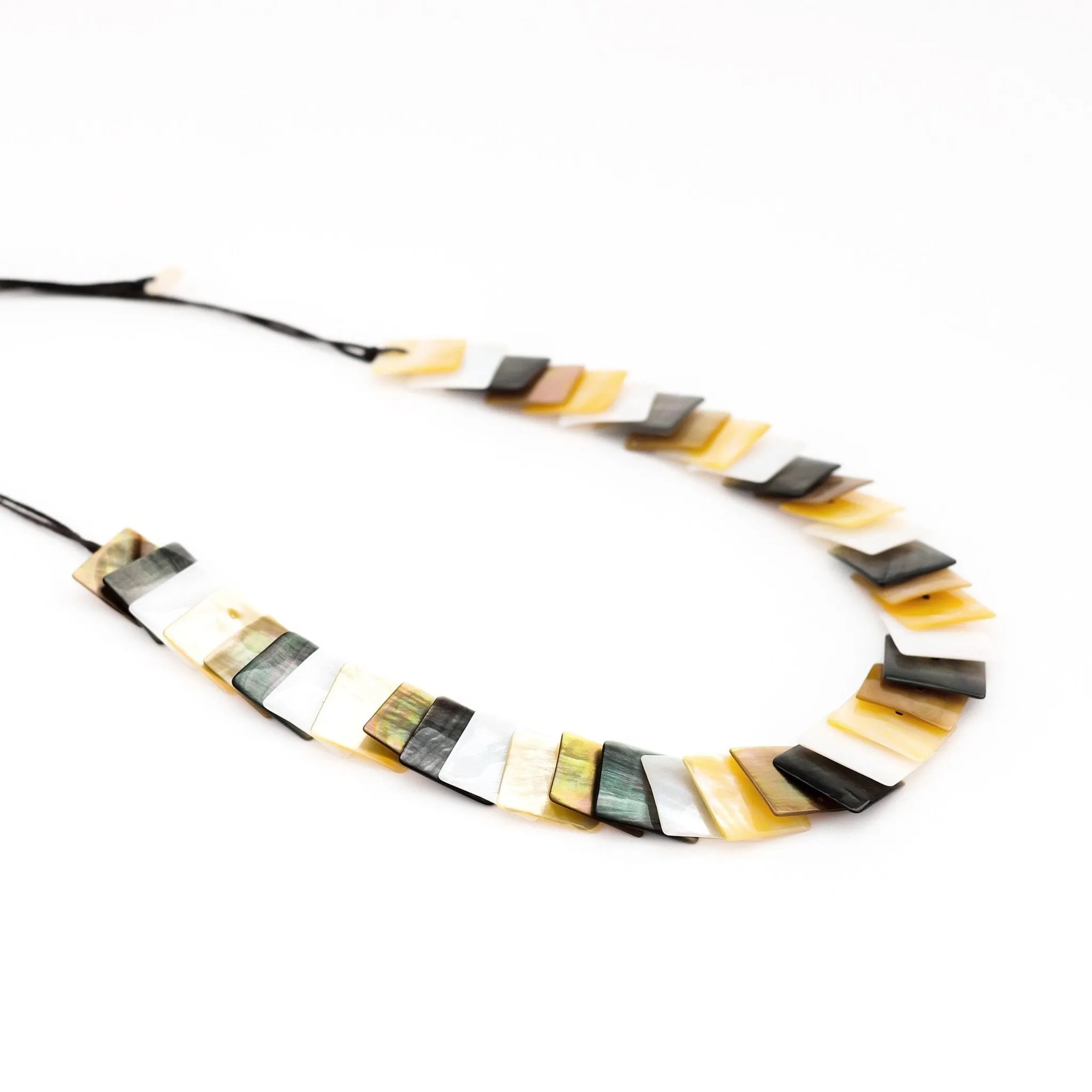 Mother of Pearl Squares Necklace - Playa Multicolor