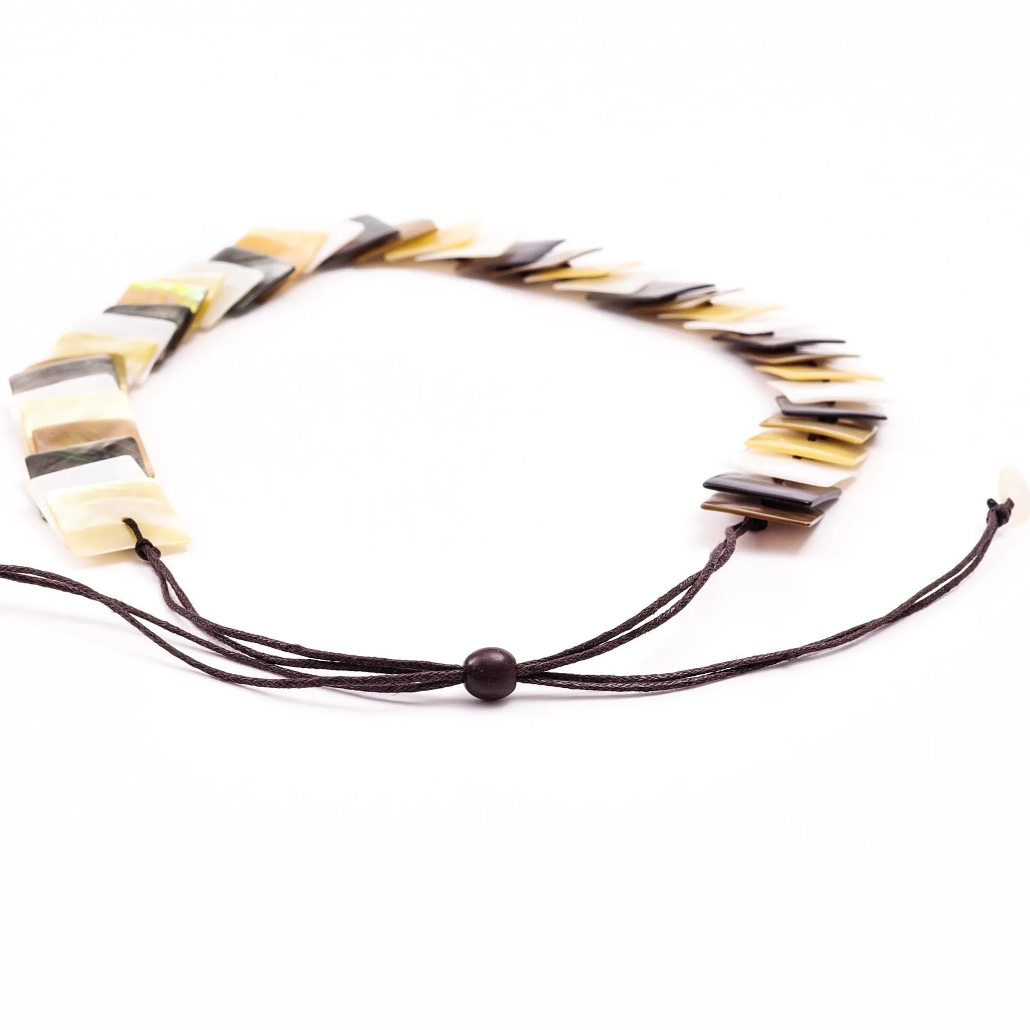 Mother of Pearl Squares Necklace - Playa Multicolor