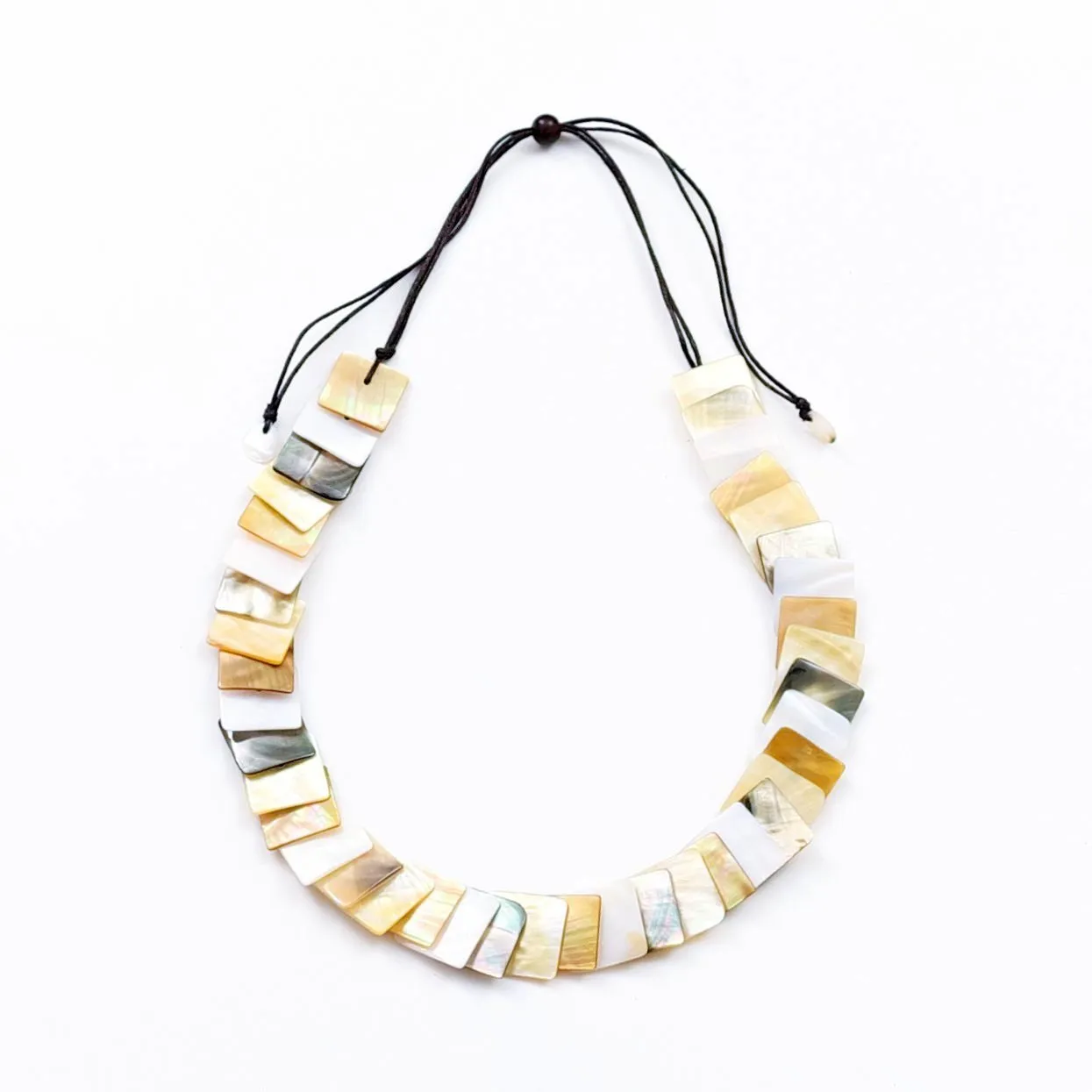 Mother of Pearl Squares Necklace - Playa Multicolor