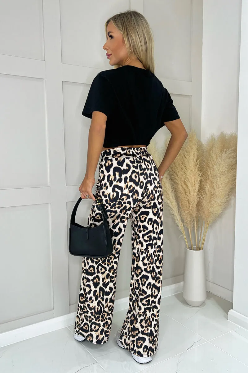 Multi Leopard Print Elasticated Waist Pants