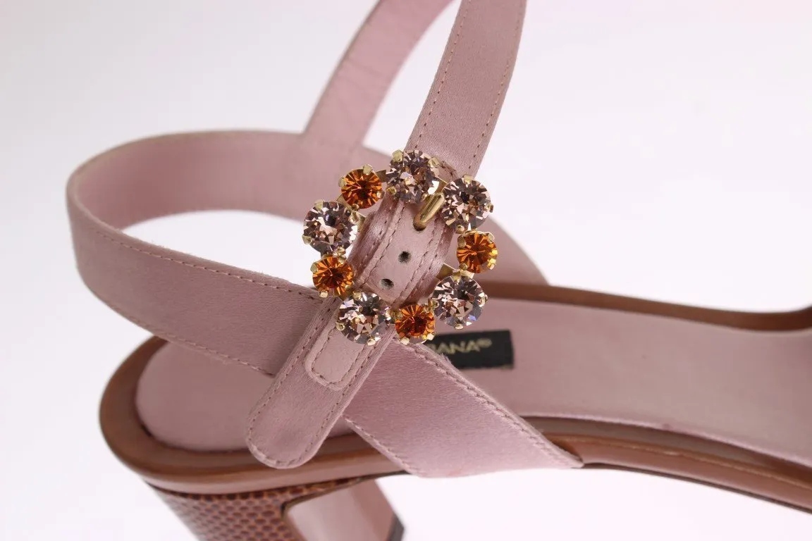 Multicolor Crystal Silk Leather Sandals