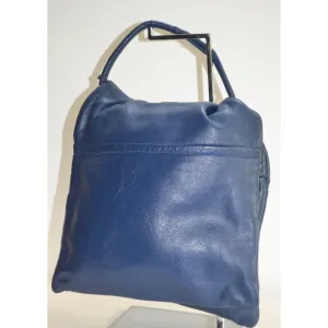 Navy Reversible Flip Leather Purse
