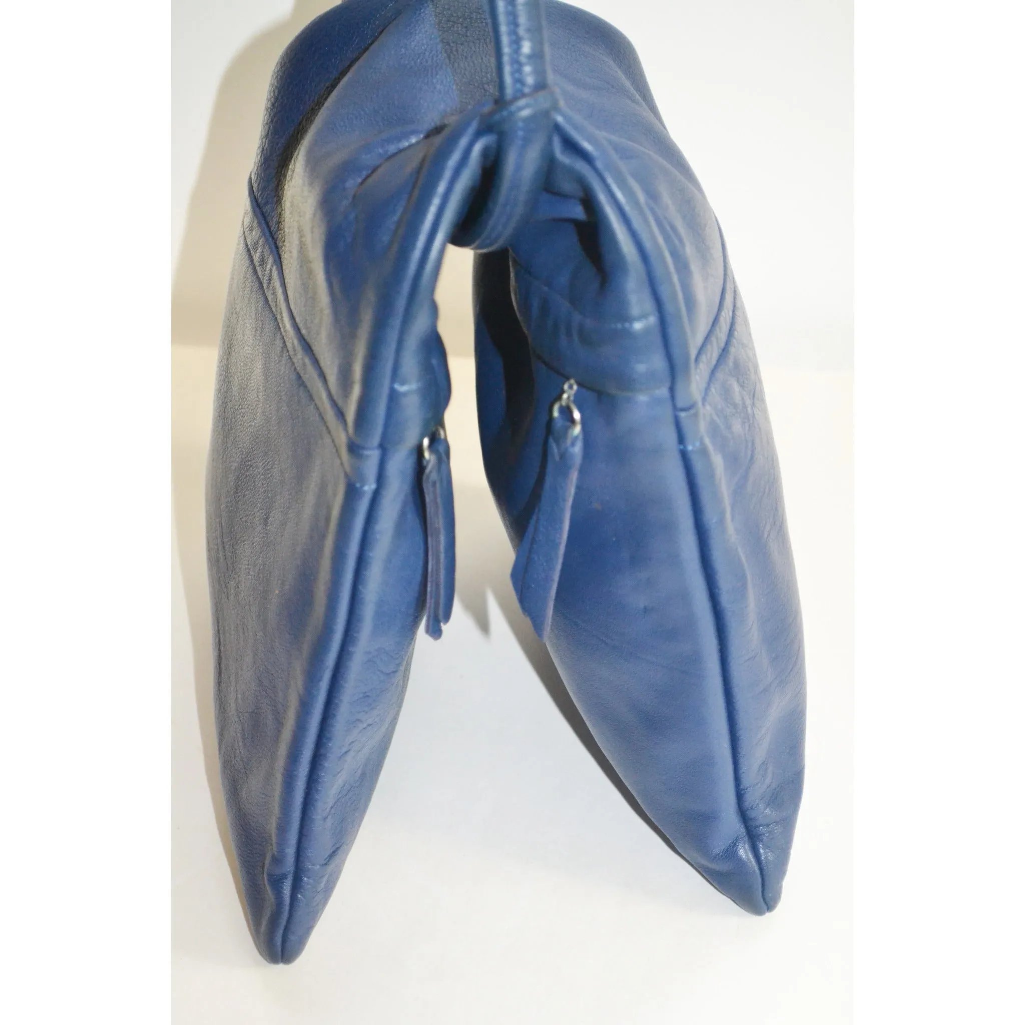 Navy Reversible Flip Leather Purse