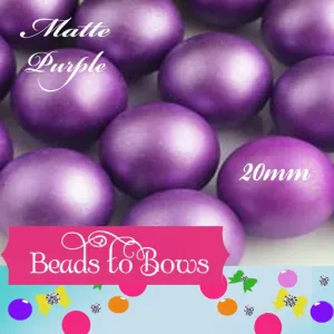NEW 20mm Matte Purple Pearls,  Bubblegum Beads, Chunky Gumball Beads,  Matte Pearls, Acrylic  Beads, Chunky Pearl Be