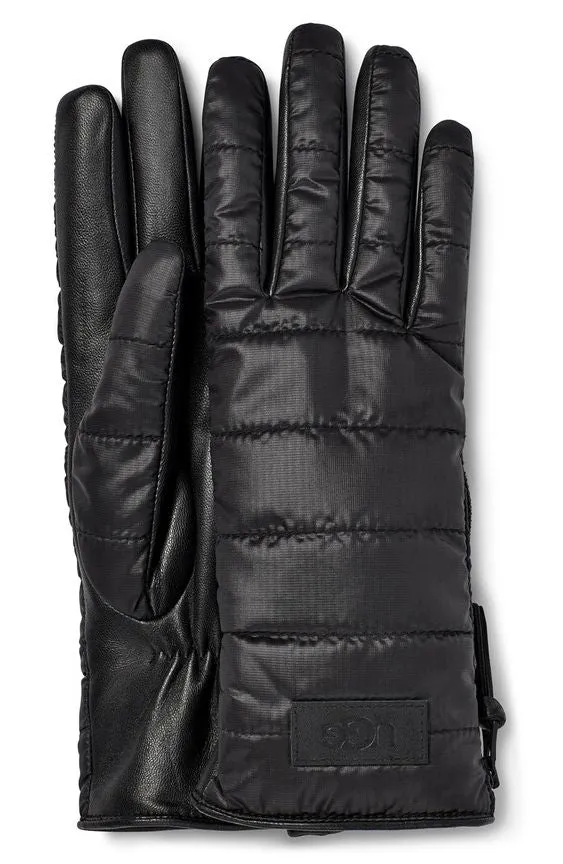 New Nordstrom Women's Authentic UGG Faux Fur Lined Quilted Gloves UGG® Solid Black, Sz S Retails $95 