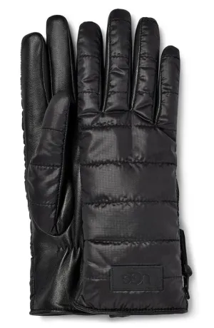 New Nordstrom Women's Authentic UGG Faux Fur Lined Quilted Gloves UGG® Solid Black, Sz S Retails $95 
