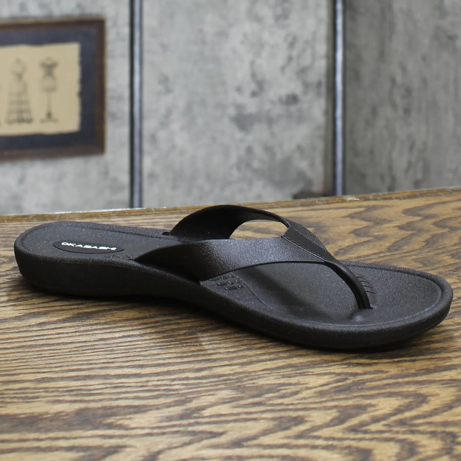 Okabashi Womens Maui Flip Flops Black M/L