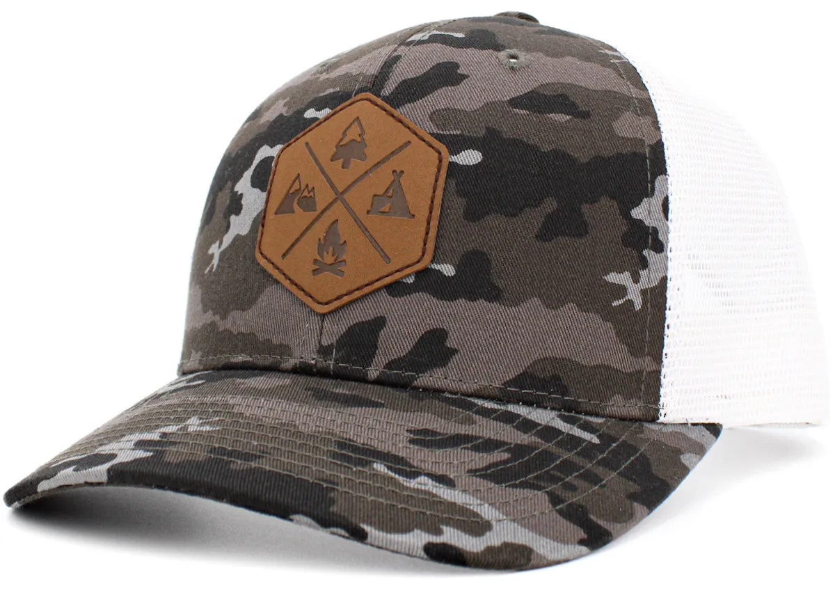 Outdoor PU patch Trucker Hat