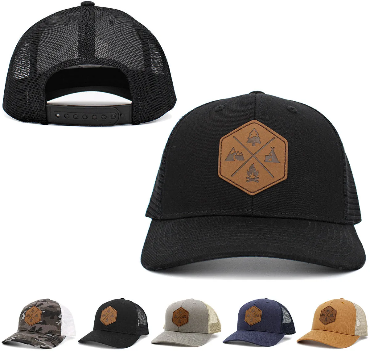 Outdoor PU patch Trucker Hat