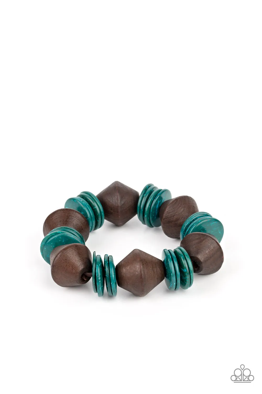 Paparazzi Bermuda Boardwalk - Blue Wooden Bracelet