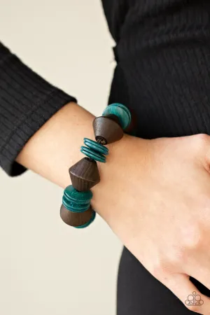 Paparazzi Bermuda Boardwalk - Blue Wooden Bracelet