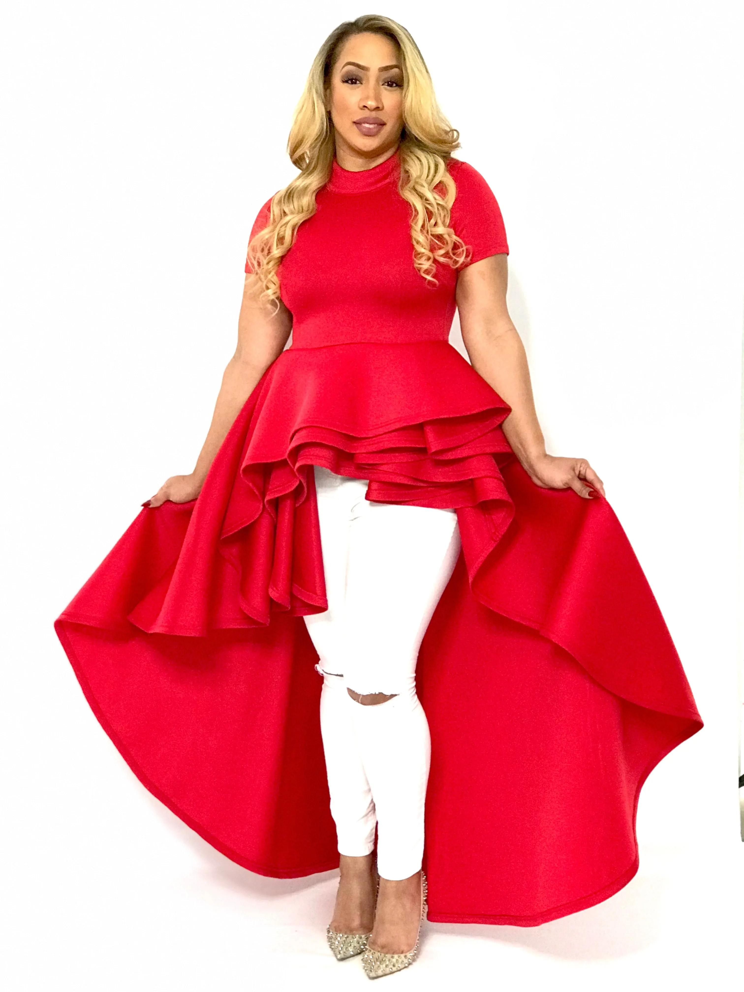 Parker Hi-Lo Peplum Blouse