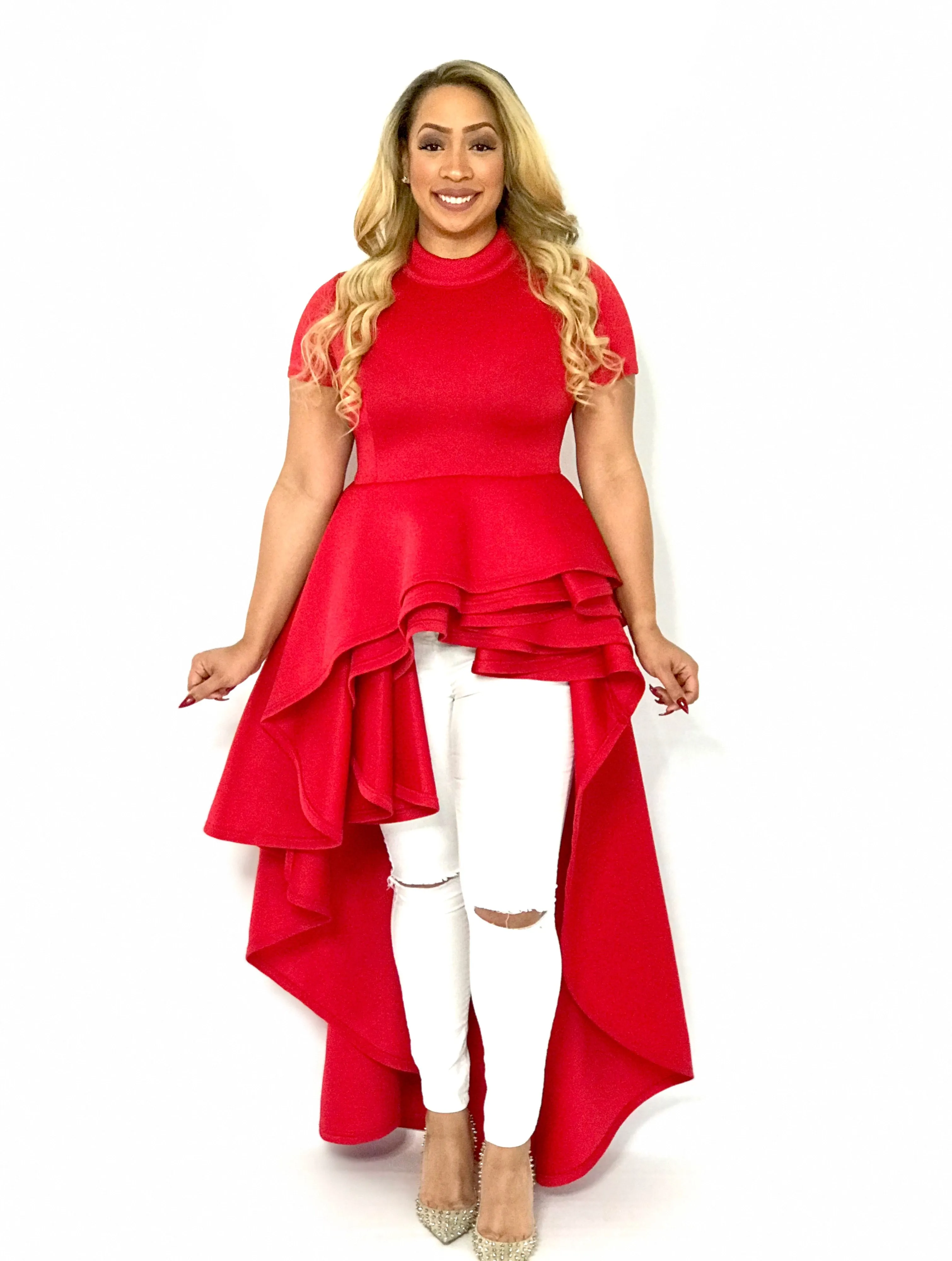 Parker Hi-Lo Peplum Blouse