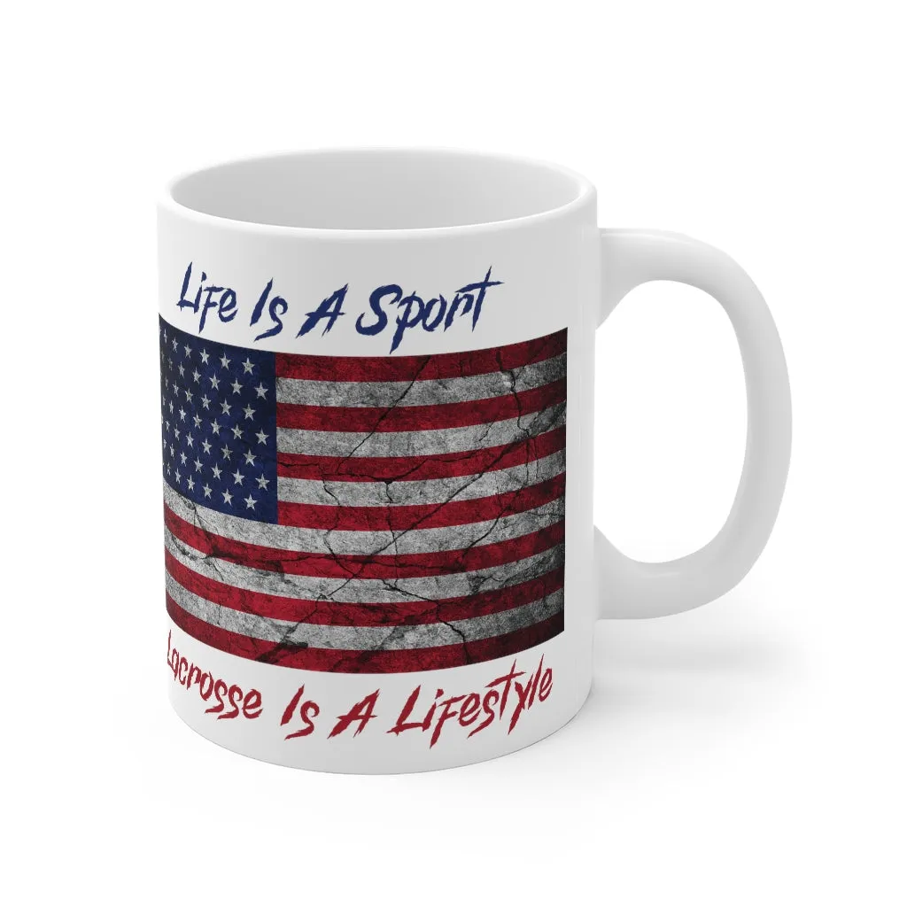 Patriotic Lacrosse Mug 11oz