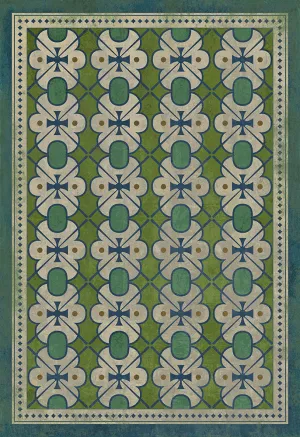 Pattern 05 "Mrs Peacock" Vinyl Floorcloth - Spicher & Co.