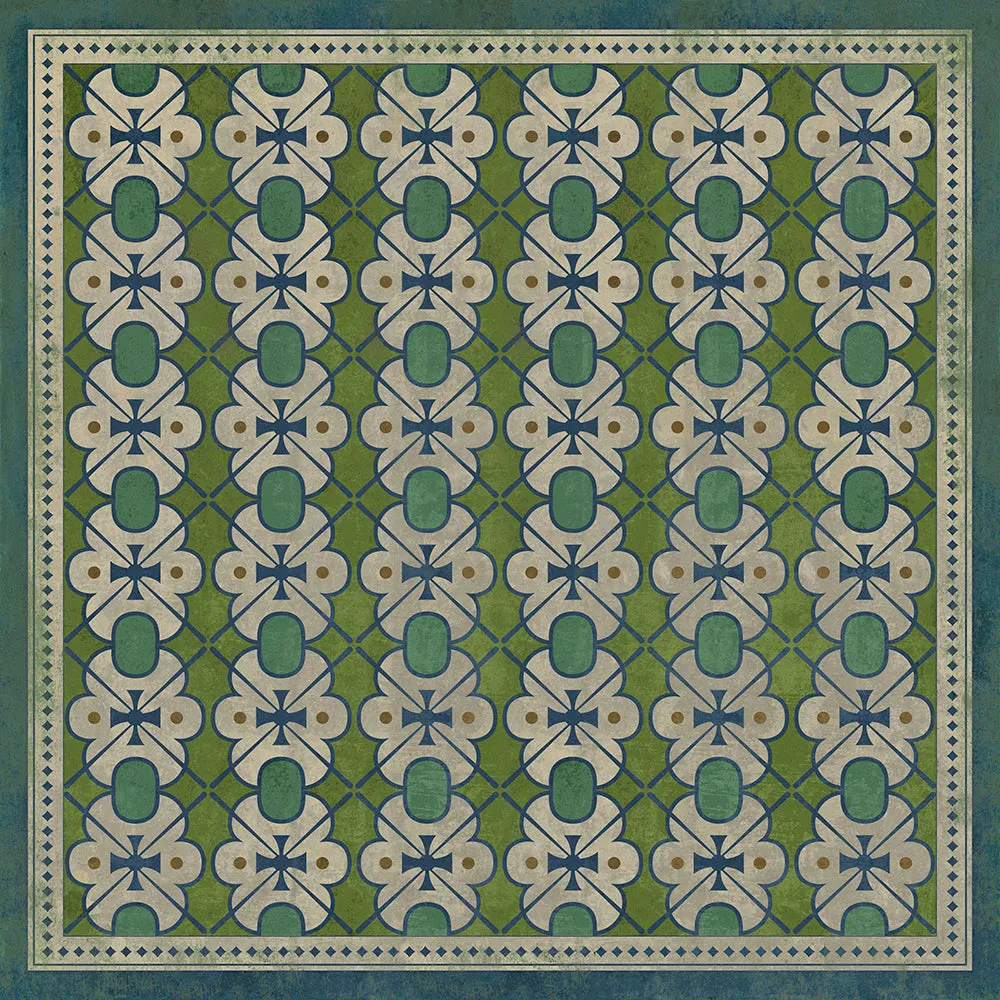 Pattern 05 "Mrs Peacock" Vinyl Floorcloth - Spicher & Co.