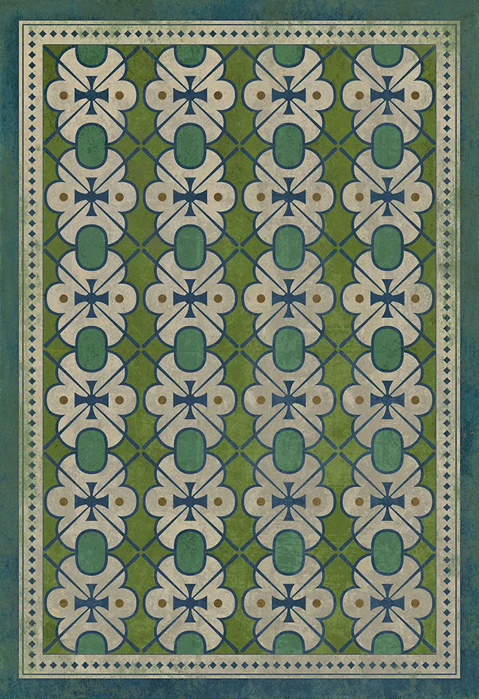 Pattern 05 "Mrs Peacock" Vinyl Floorcloth - Spicher & Co.