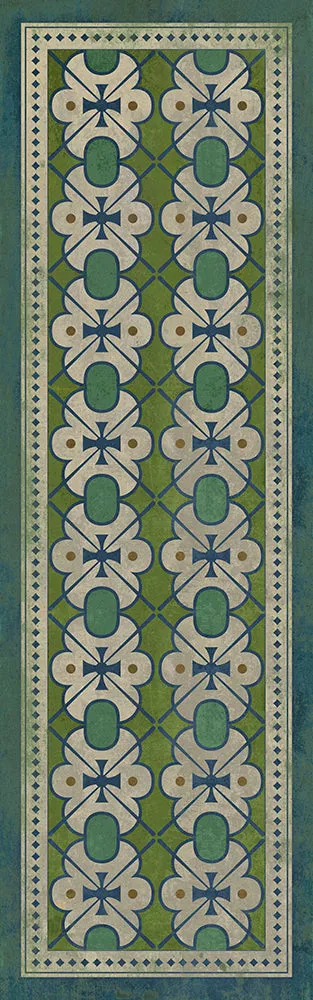 Pattern 05 "Mrs Peacock" Vinyl Floorcloth - Spicher & Co.