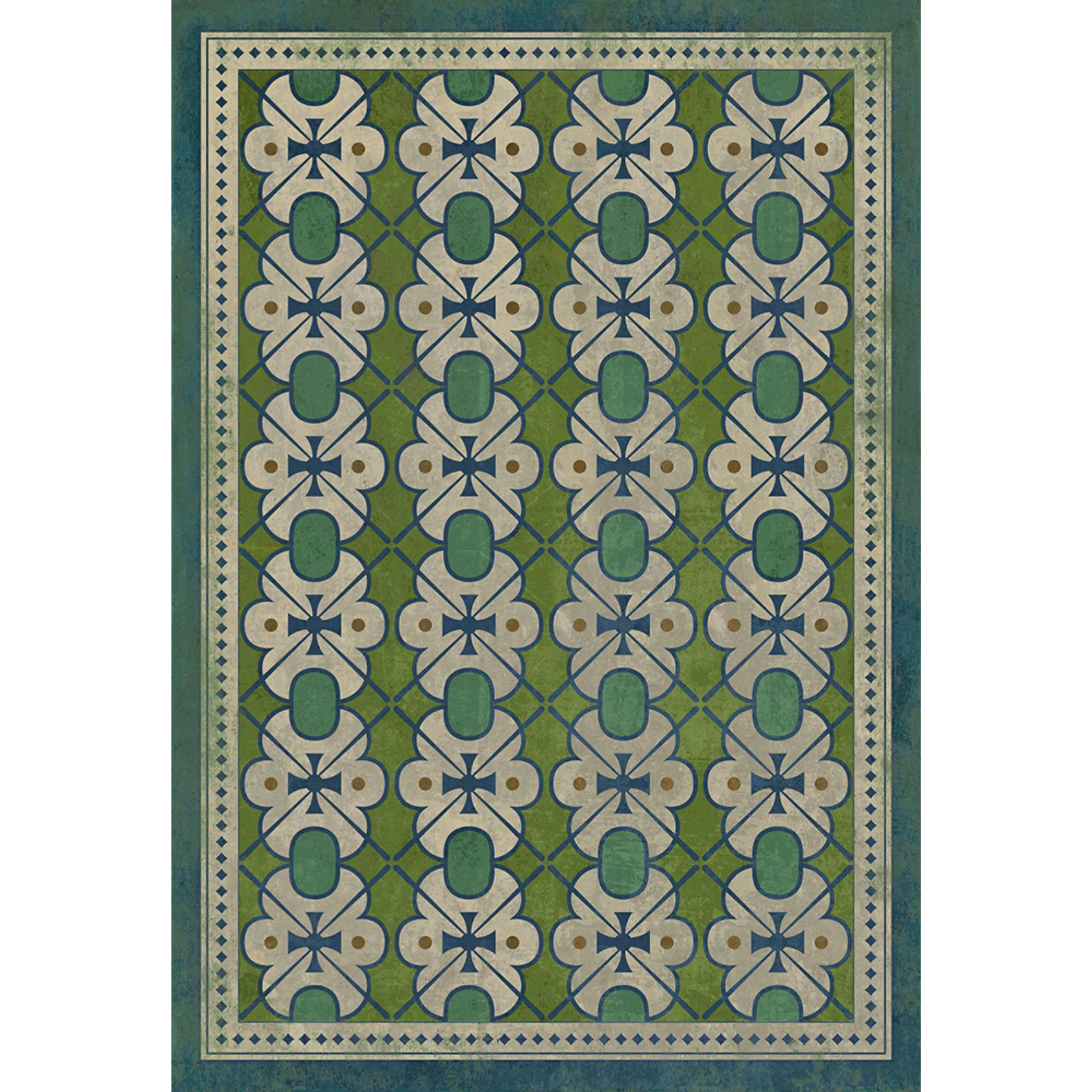 Pattern 05 "Mrs Peacock" Vinyl Floorcloth - Spicher & Co.