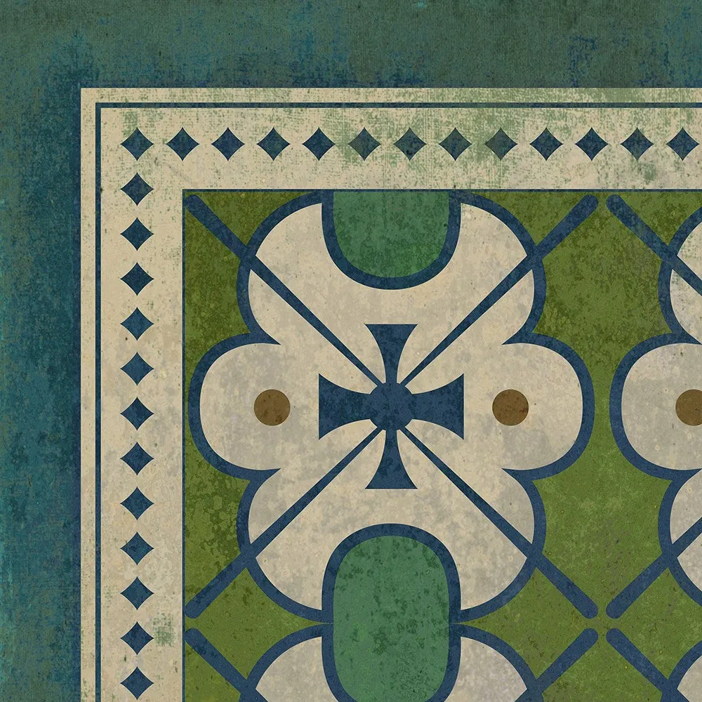 Pattern 05 "Mrs Peacock" Vinyl Floorcloth - Spicher & Co.
