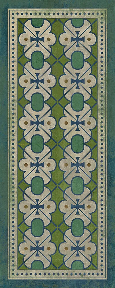 Pattern 05 "Mrs Peacock" Vinyl Floorcloth - Spicher & Co.