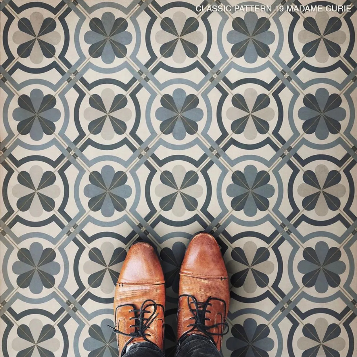 Pattern 19 "Madame Curie" Vinyl Floorcloth - Spicher & Co.