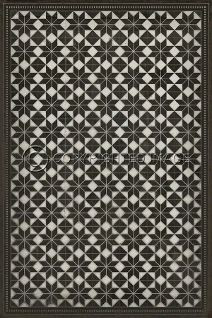 Pattern 20 "Stargazer" With Border Vinyl Floorcloth - Spicher & Co.