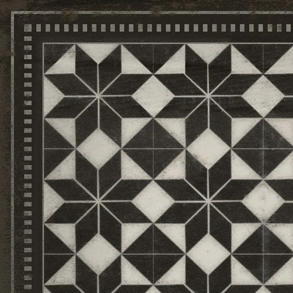 Pattern 20 "Stargazer" With Border Vinyl Floorcloth - Spicher & Co.