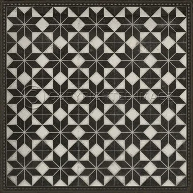 Pattern 20 "Stargazer" With Border Vinyl Floorcloth - Spicher & Co.