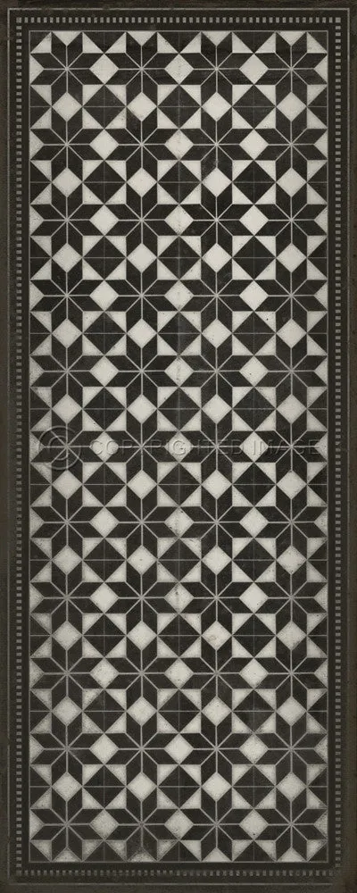 Pattern 20 "Stargazer" With Border Vinyl Floorcloth - Spicher & Co.