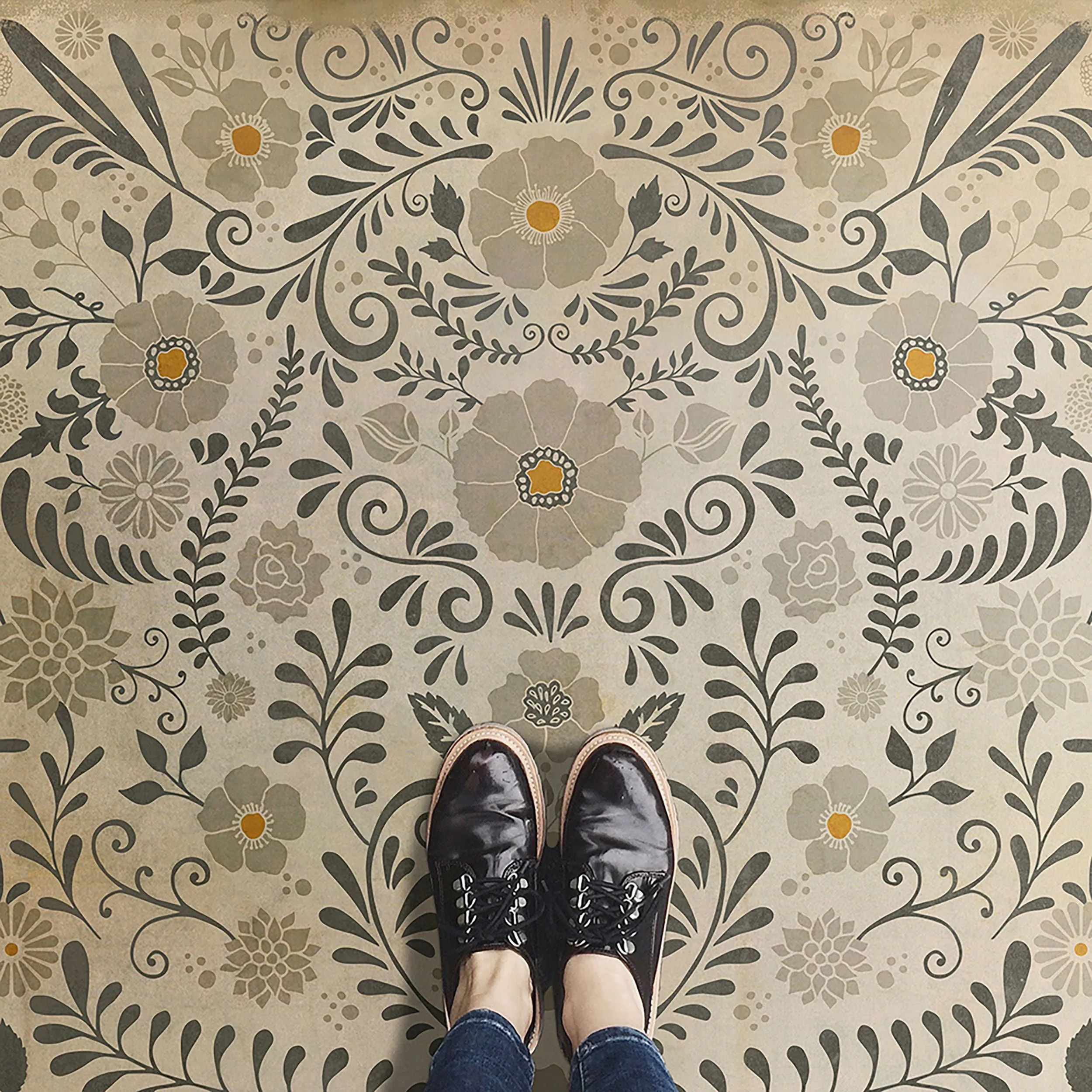 Pattern 36 "Common Sense" Vinyl Floorcloth - Spicher & Co.