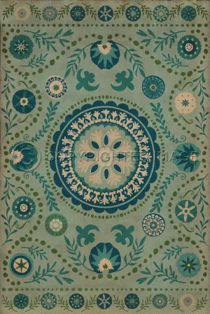 Pattern 38 "Boho Blue" Vinyl Floorcloth - Spicher & Co.