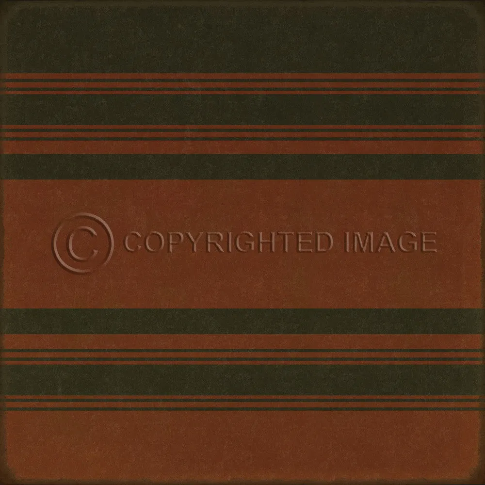 Pattern 50 "Organic Stripes Black and Red" Vinyl Floorcloth