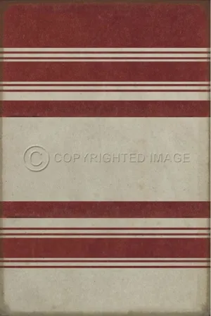 Pattern 50 "Organic Stripes Red and White" Vinyl Floorcloth - Spicher & Co.