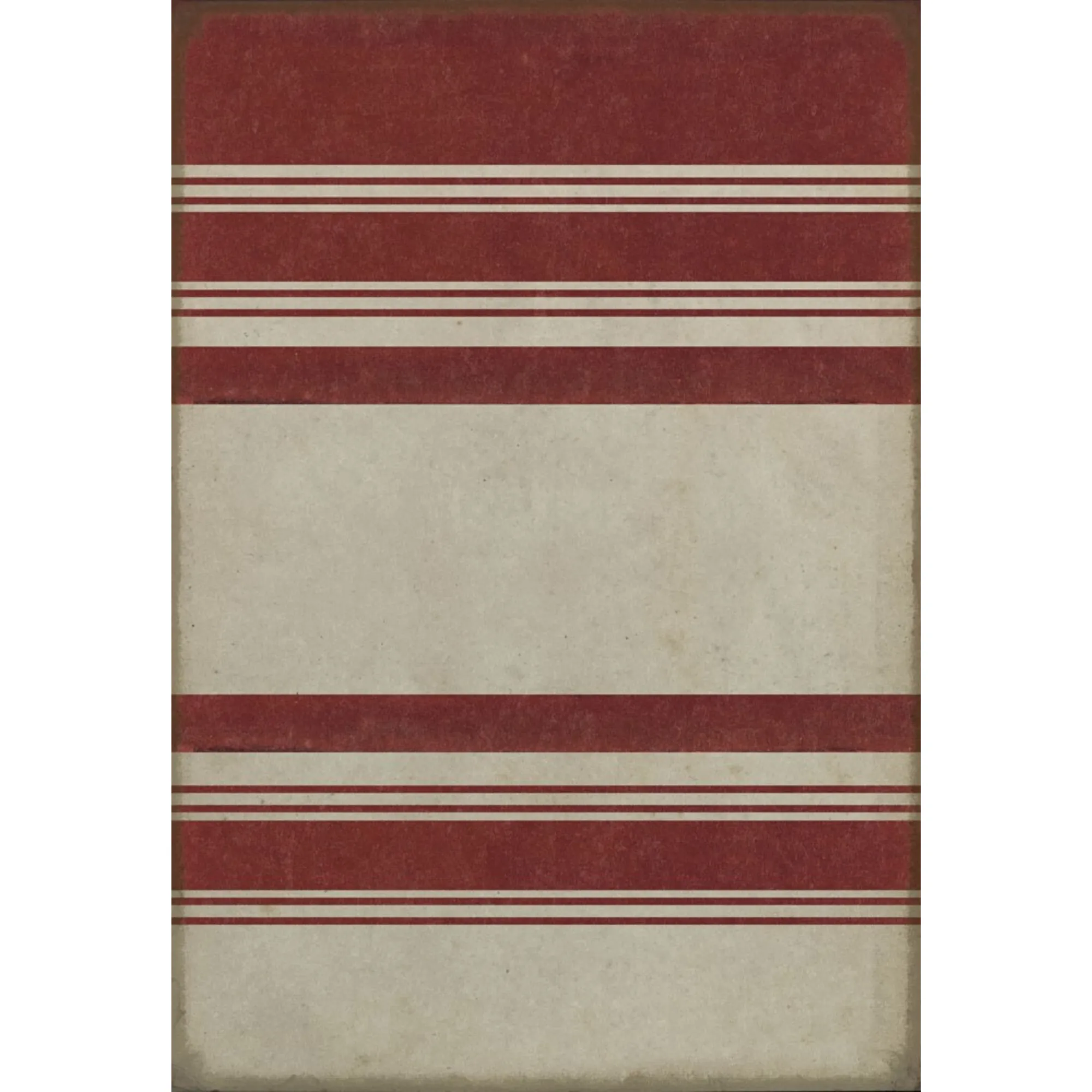 Pattern 50 "Organic Stripes Red and White" Vinyl Floorcloth - Spicher & Co.
