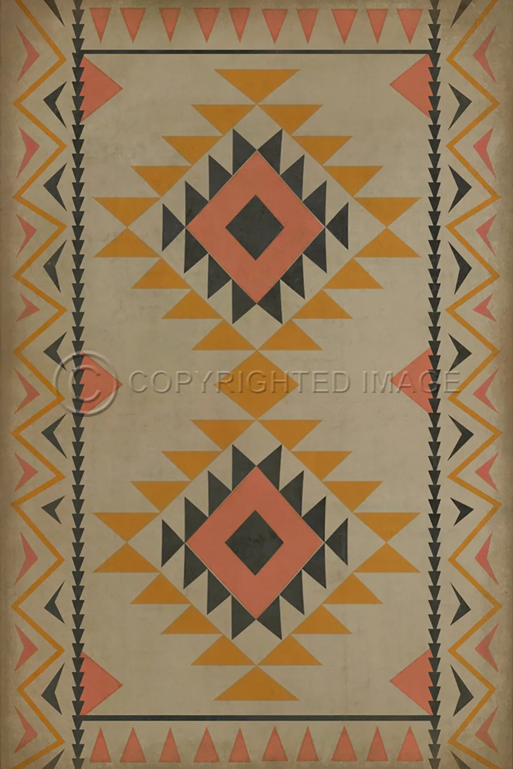 Pattern 62 "Walkabout" Vinyl Floorcloth - Spicher & Co.