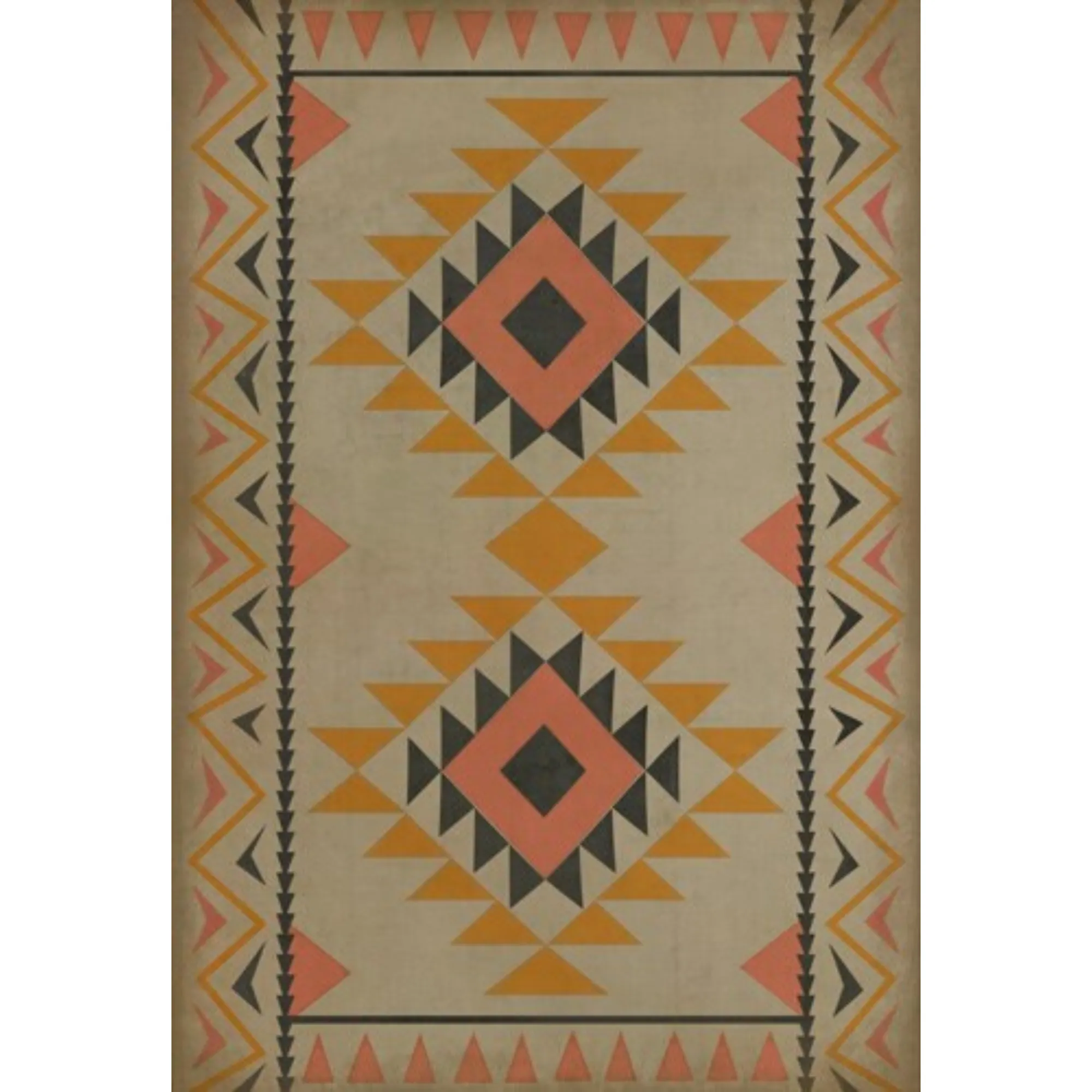 Pattern 62 "Walkabout" Vinyl Floorcloth - Spicher & Co.