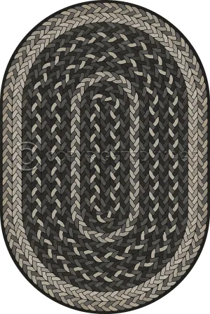 Pattern 85 "Such A Cozy Room" Braided Oval Vinyl Floorcloth - Spicher & Co.