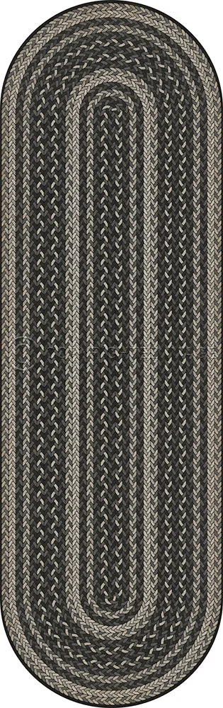 Pattern 85 "Such A Cozy Room" Braided Oval Vinyl Floorcloth - Spicher & Co.
