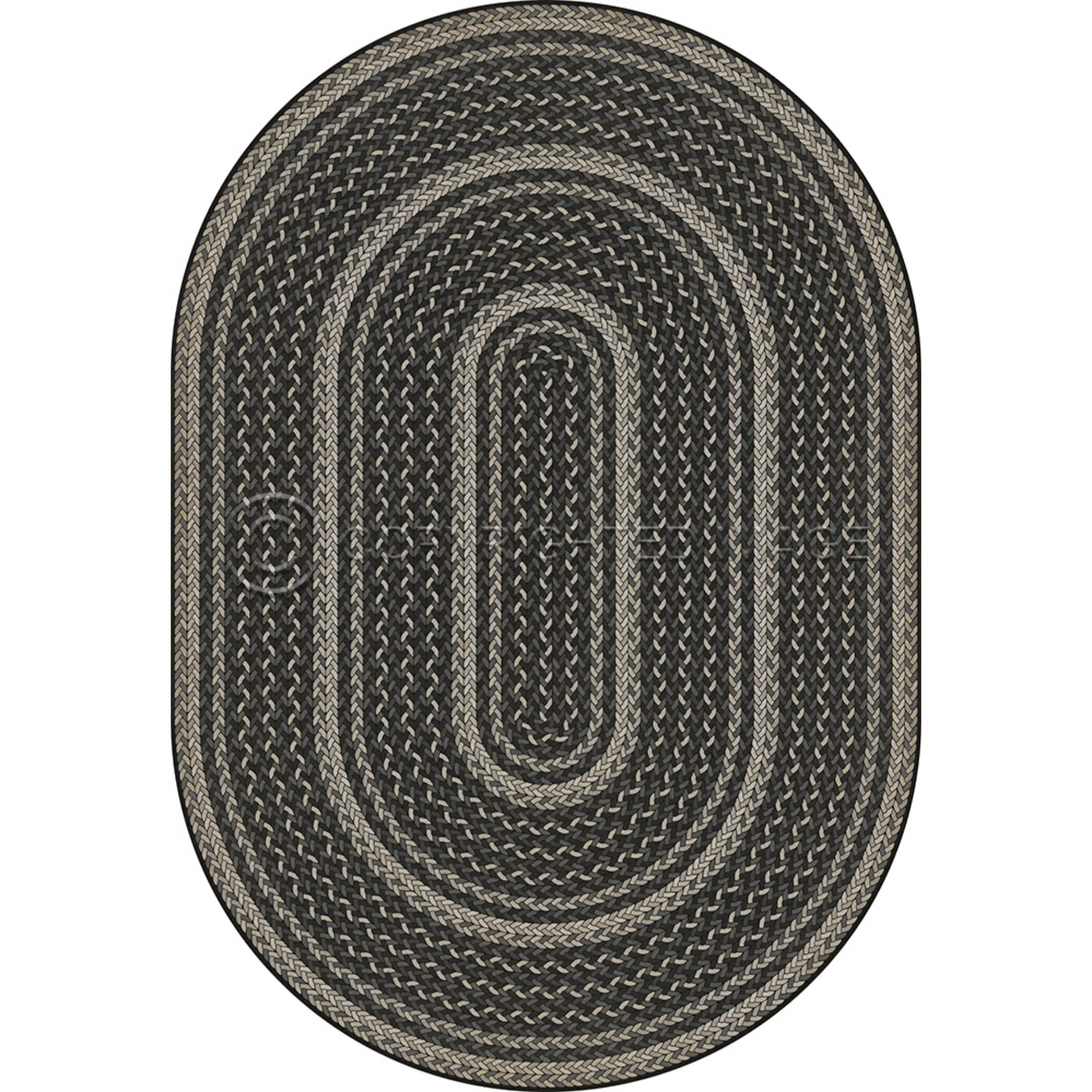 Pattern 85 "Such A Cozy Room" Braided Oval Vinyl Floorcloth - Spicher & Co.